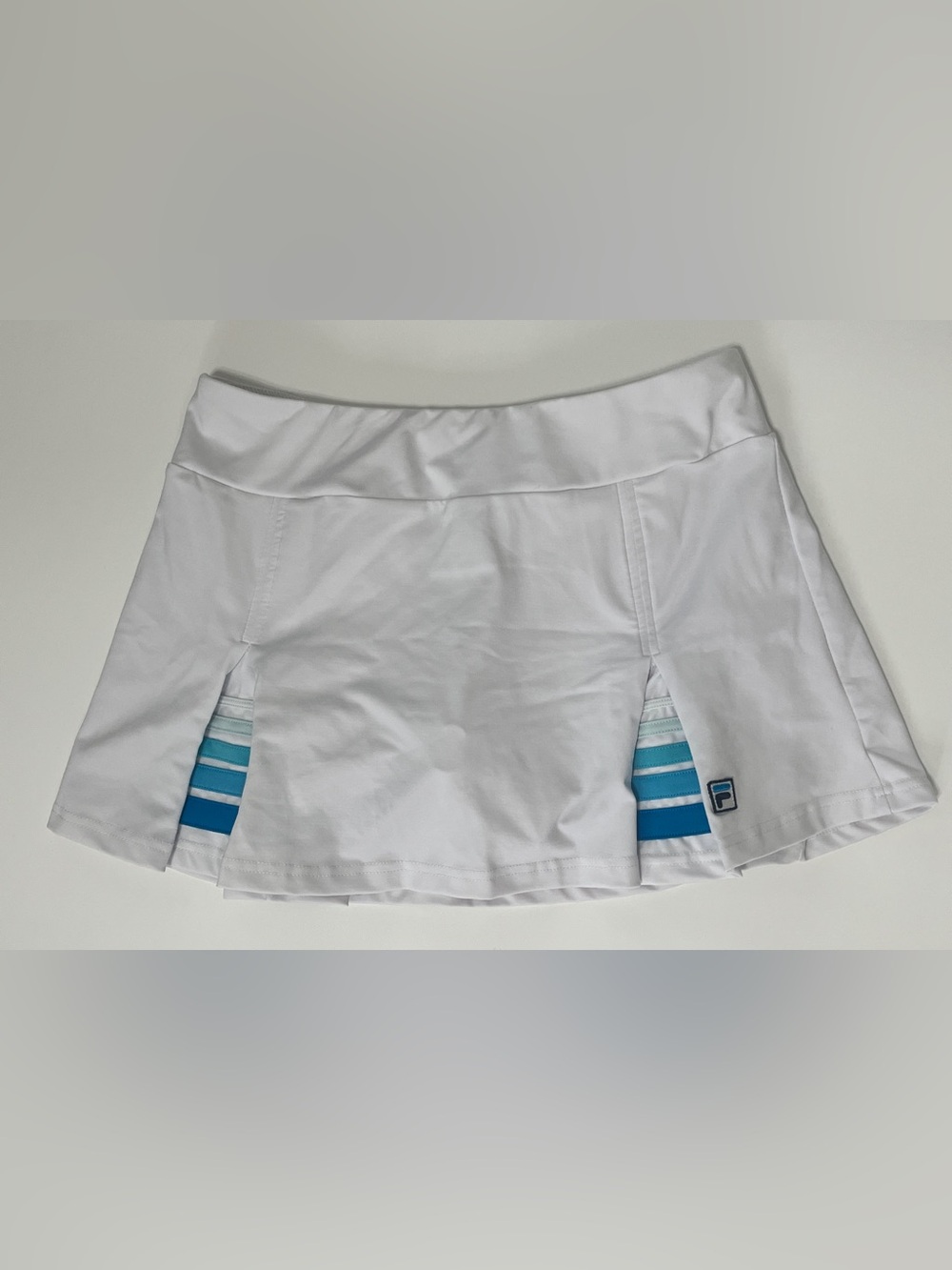 Fila White Skirt Athletic Pleat Striped Skort medium